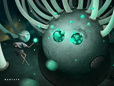 MANTATO Peace Falling alien art astronaut cartoon color cool design galaxy illustration universe