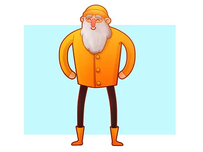 happy sailor affinity design cartoon character cute illustration vector