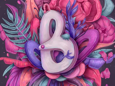 B for Botanical 36 days of type 36daysoftype botanical illustration lettering