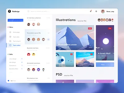 Team Collect design interface personnel management sketch ue ui
