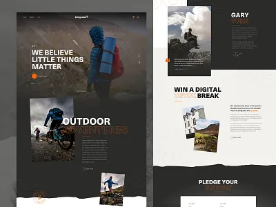 Landing page concept design hiking homepage landing page mountain biking naviagtion outdoors ui ux website