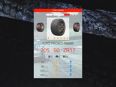 Tyre Browser 2d clean design design flat design indigo.design material design race car race track racing ui ux