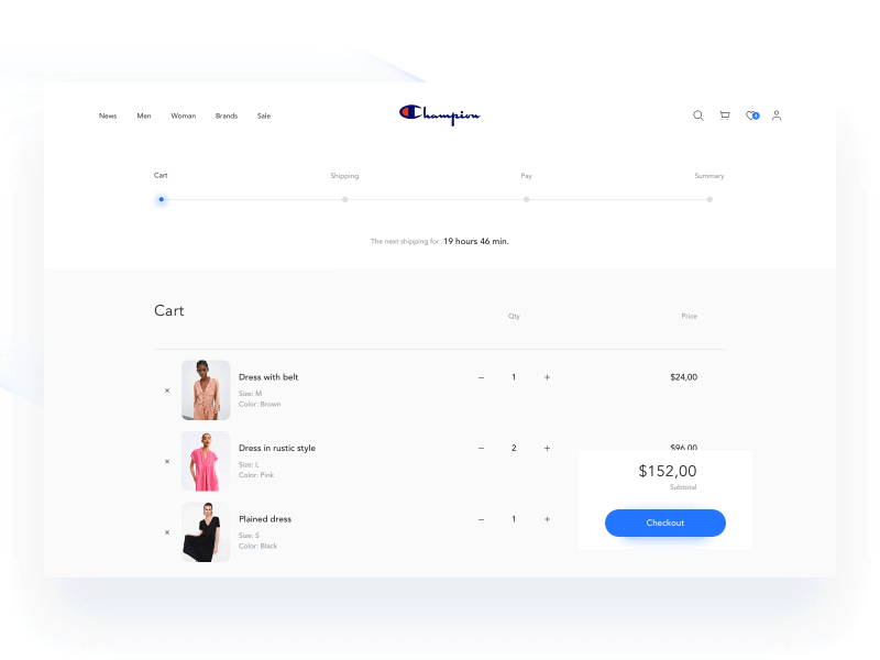 Cart shop - animation animation cart clean design gif online shop product shop ui web