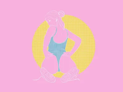 Girl with delicious body art body fashion girl illustration minimalism pink sexy sexy girl