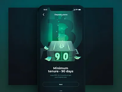 Boarding step 2 app bitcoin boarding dark glow green hold ios money profit terms ui wallet