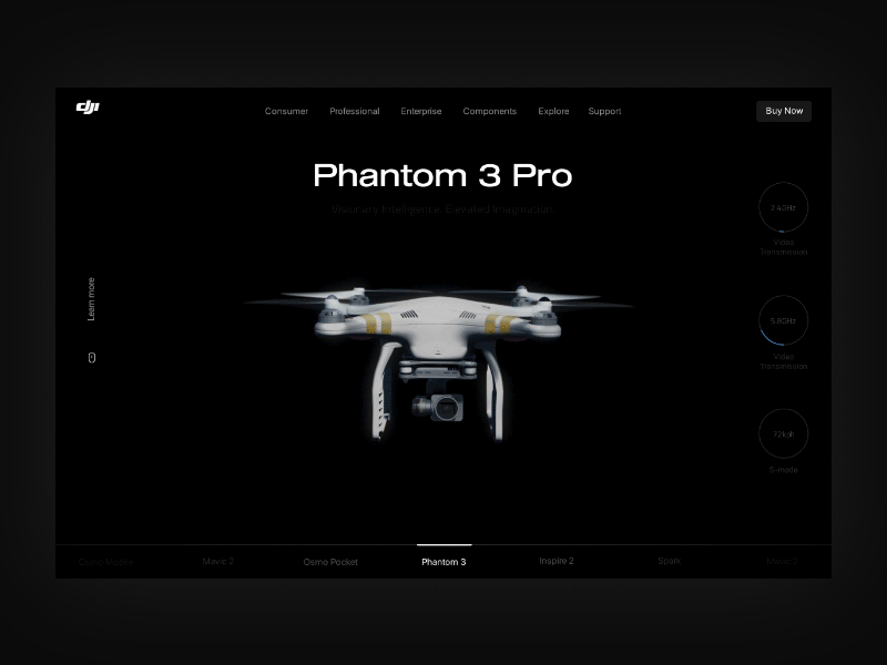 Dji Slider design dji inspire inteface interaction interaction animation interaction design phantom slider slider design веб дизайн