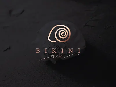Bikini beach bikini logo luxury rich see shell wave