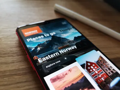 Visit Norway Figma Mirror app concept figma mirror mobile app nature norway oneplus powerful preview ui ux