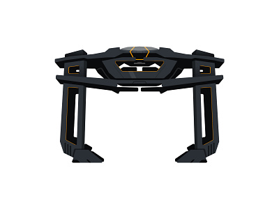 Tron's Recognizer black flat future grey illustration line orange recognizer simple tron vehicle