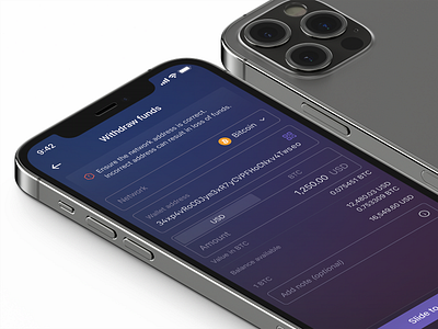 Crypto wallet - funds withdrawal app bitcoin blockchain btc clean coin crypto cryptocurrency design interface modern native product token ui ux wallet wallet app web3