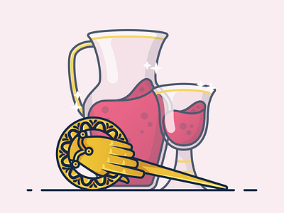 Hand of the Queen game of thrones icon illustration minimal tyrion vector wine