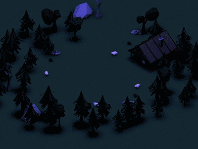 UFO 3d animation after affects cinema 4d forest loop looped motion night nightsky ovni sheep ufo