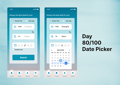 <100 day challenge> Day 80 Date Picker 100daychallenge dailyui design ui ux