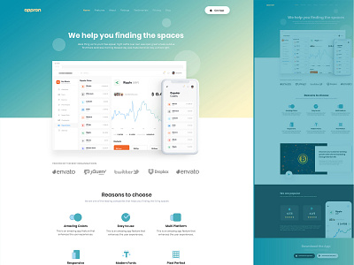 Landing Page branding clean creative crypto currency design gradients homepage design interface landing page concept modern uiux website