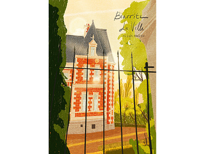 Biarritz Chateau de Gramont_Editorial Illustration artwork background background art buildingillustration colorpencil concept art digital digitalillustration editorial editorial art editorialillustration french graphic graphic design handdrawn illustration illustrator pencil drawing summer travelillustration