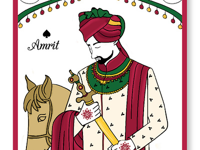 The Groom handmade illustration vector