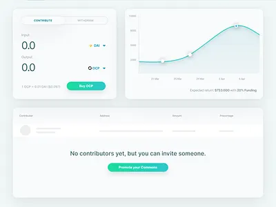 Commons Dashboard blockchain bondingcurve commons contribution crypto dashboard token ui ux