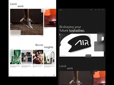 Bonana draft agency blur bonana company concept exploration grid homepage landing layout minimal shapes ui ux webdesign website work