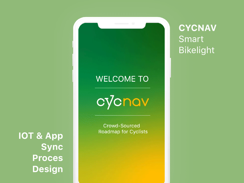 Motion design - Connect to your IOT app bike bike light buttons concept connection green internet of things iot motion design synchronization yellow