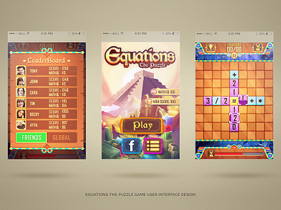 Puzzle Game Ui Design - najil android game app design game game art icon illustration logo mobile game type ui vector website