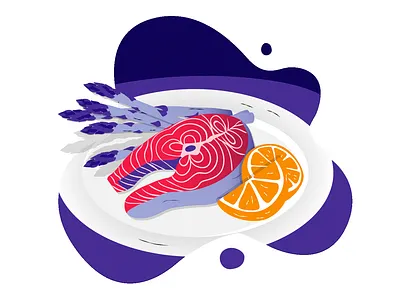 Aquaculture | Principles for Loving the Sea 2d aquaculture biodiversity digitalart dish ecology environment fish food illustration nature salmon sea vector