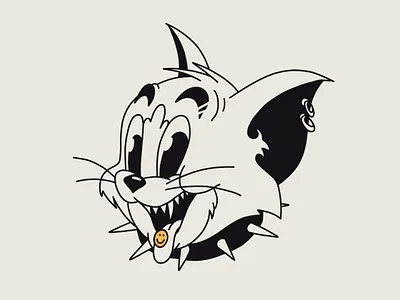 tom n jerry without jerry black character jewelery lsd punk tattoo