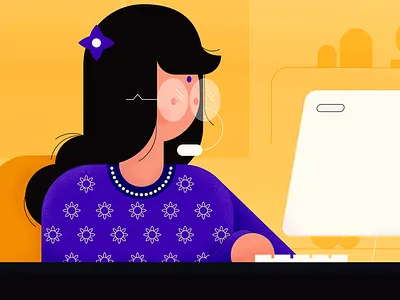 Can businesses use VoIP in India? 🇮🇳 blog blue businesses chennai computer design flat design freshworks girl illustration india lady photoshop stipple vector voip yelloy