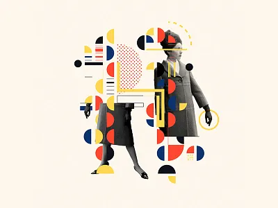 Bauhaus - H 36 days of type 36days h 36daysoftype abstract collage collageart concept design fashion haute couture iampommes illustration pommes typography vector