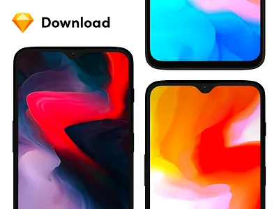 Oneplus 6T | Free Sketch & SVG Mockup device download mockup phone sketch svg vector