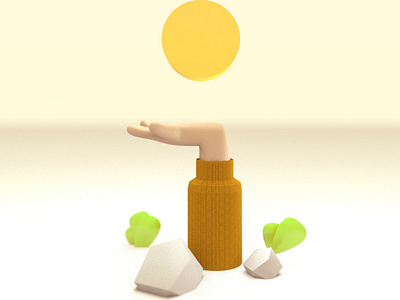 i for 36daysoftype 36daysoftype 36daysoftype i 3d 3dartist 3dmodel design illustration knitting render texture yellow