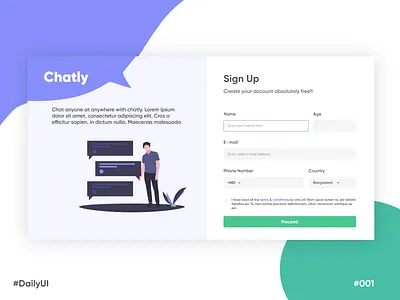 Sign Up - Daily UI #001 001 dailyui design flat minimal signup signup page signupform ui ux