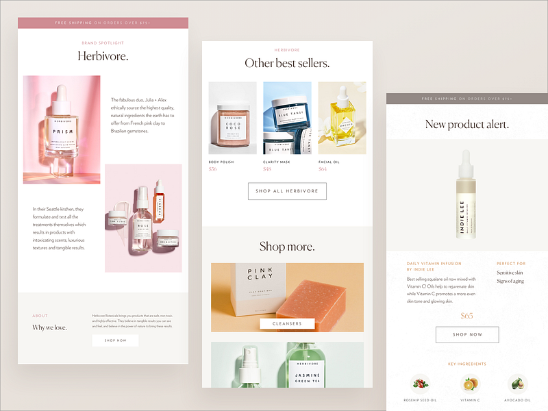 Email Templates eblast email email banner email campaign email newsletter email template minimal newsletter newsletter design skincare