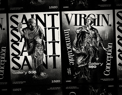 Statuettes art blackandwhite design flyer metropolitan museum poster print sculpture typography