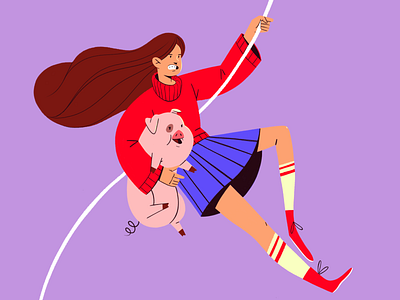 Opposites 6 hex codes art character girl gravity falls illustration illustrator pig vector