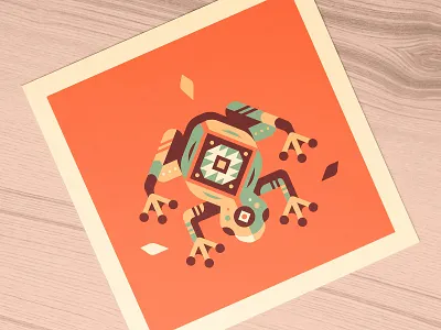 Frog Print frog geometric geometry giclee native american nature pattern print