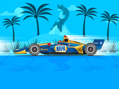 2019 Acura Grand Prix of Long Beach Winner alexander rossi andretti california car grand prix honda illustration indycar long beach motion motorsports race racecar racer racing rossi speed