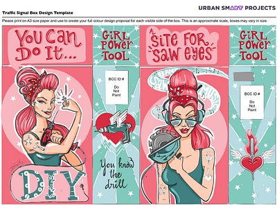 Girl Power-Tool design illustration mural paint concept public art