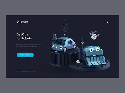 formant.io 3d abstract ai animation c4d cinema4d data design illustration render robots startup tech tech company technology ui uiux ux web webdesig