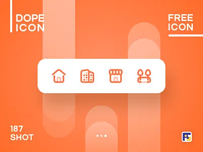 Dopeicon - Icon Showcase 187 apartament app branding commercial design dope dopeicon flat freebies house icon icon illustration logo property real estate ui ux vector web website
