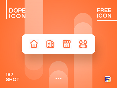 Dopeicon - Icon Showcase 187 apartament app branding commercial design dope dopeicon flat freebies house icon icon illustration logo property real estate ui ux vector web website