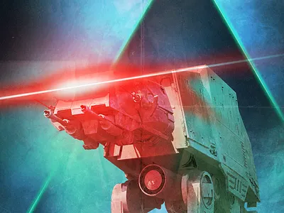 AT-AT Attack (WIP) 80s glow movie poster star star wars day starwars starwarsday wars