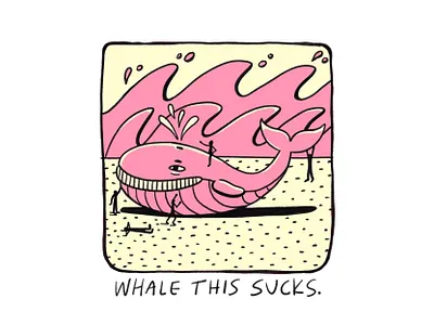 BEACHED animal beach community creature help illustration nature ocean people sand sea team teamwork water whale