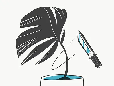 Cut the plant cut doodle drawing illustration illustrator ipad knife leaf plant plant illustration plant lady