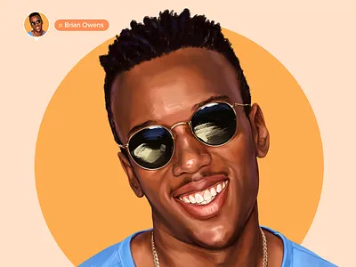 Portraits for onborading screens - Brian Owens color digital faces hand drawn illustration illustrator people retro ui wflemming
