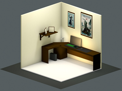 My Favourite Place- My workspace! c4d cg cinema 4d design dribbble razer render schoolofmotion shapes workspace