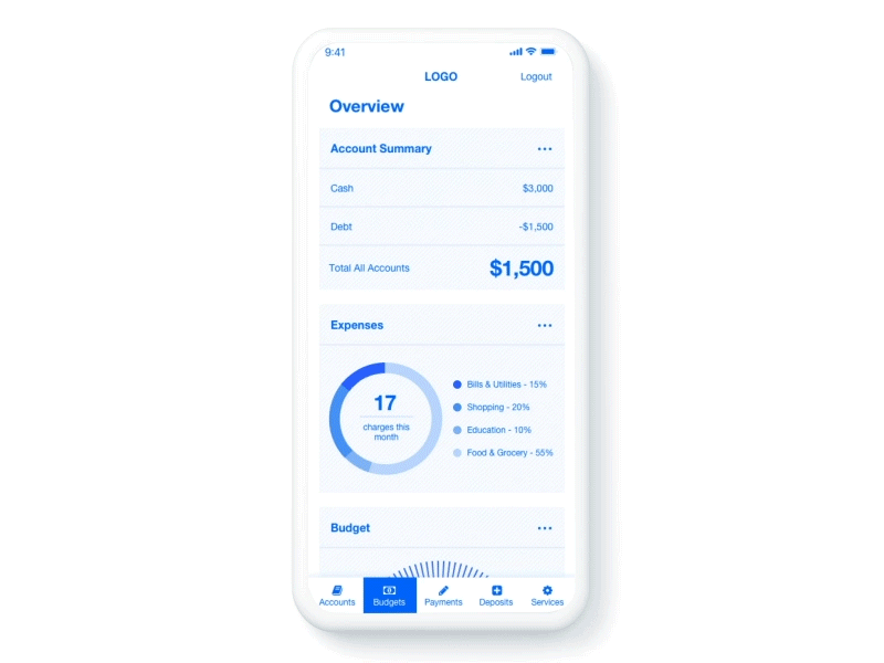 Savings Tool animation app app animation apple bank banking budget card dashboad form field interaction ios material micro interaction mobile mobile animation mobile app principle prototype wireframe