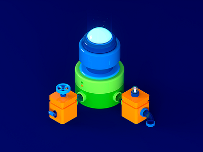 3D Machines - Platform 3d c4d cgi design high tech illustration isometric tech ui
