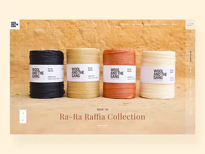 Wool and the Gang bright clean colour concept design fashion graphicdesign knit knitwear landing page neutral sketch sustainable ui ux webdesign wool