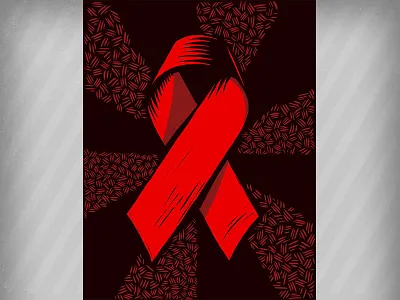 Red Ribbon art charity digital illustration fundraiser graphic graphic art illustration illustrator