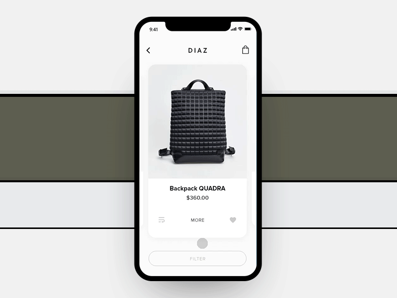 Diaz Concept Store animation app clean design e commerce fashion ui ux xd